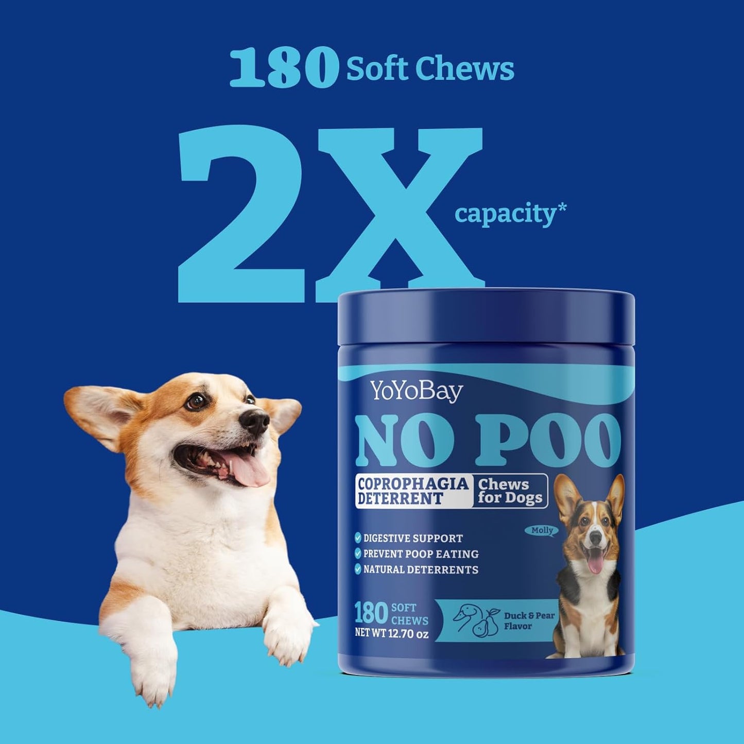 犬用ノープーチュー - ソフトチュー180個、ダック＆洋梨風味