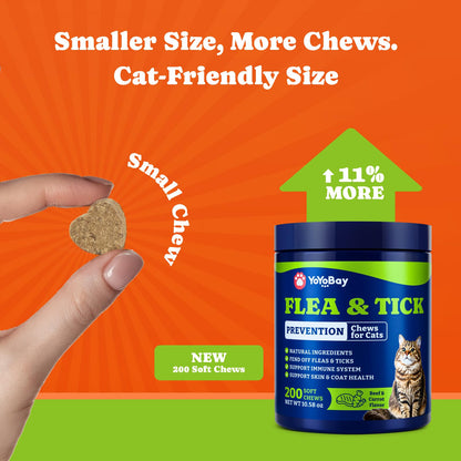 猫用ノミ・ダニ予防 - 2種類のフレーバー、ソフトチュー200個