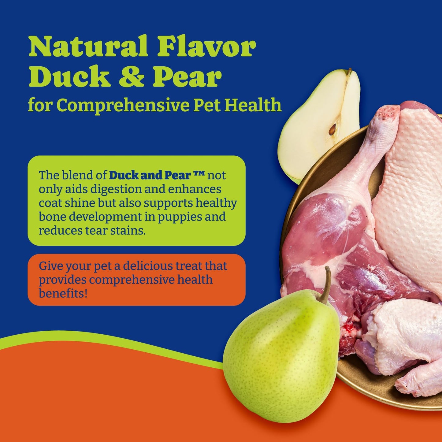 犬用ビタミン＆サプリメント - ソフトチュー180粒、ダック＆洋ナシ風味