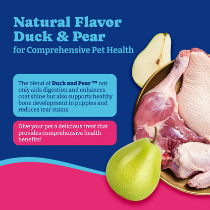 犬猫用オメガ3フィッシュオイルチュー、ソフトチュー180個、ダック＆洋ナシ風味