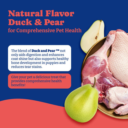 芝生用犬用尿中和剤 - 180粒入り、DL-メチオニン配合、アヒル＆洋ナシ風味