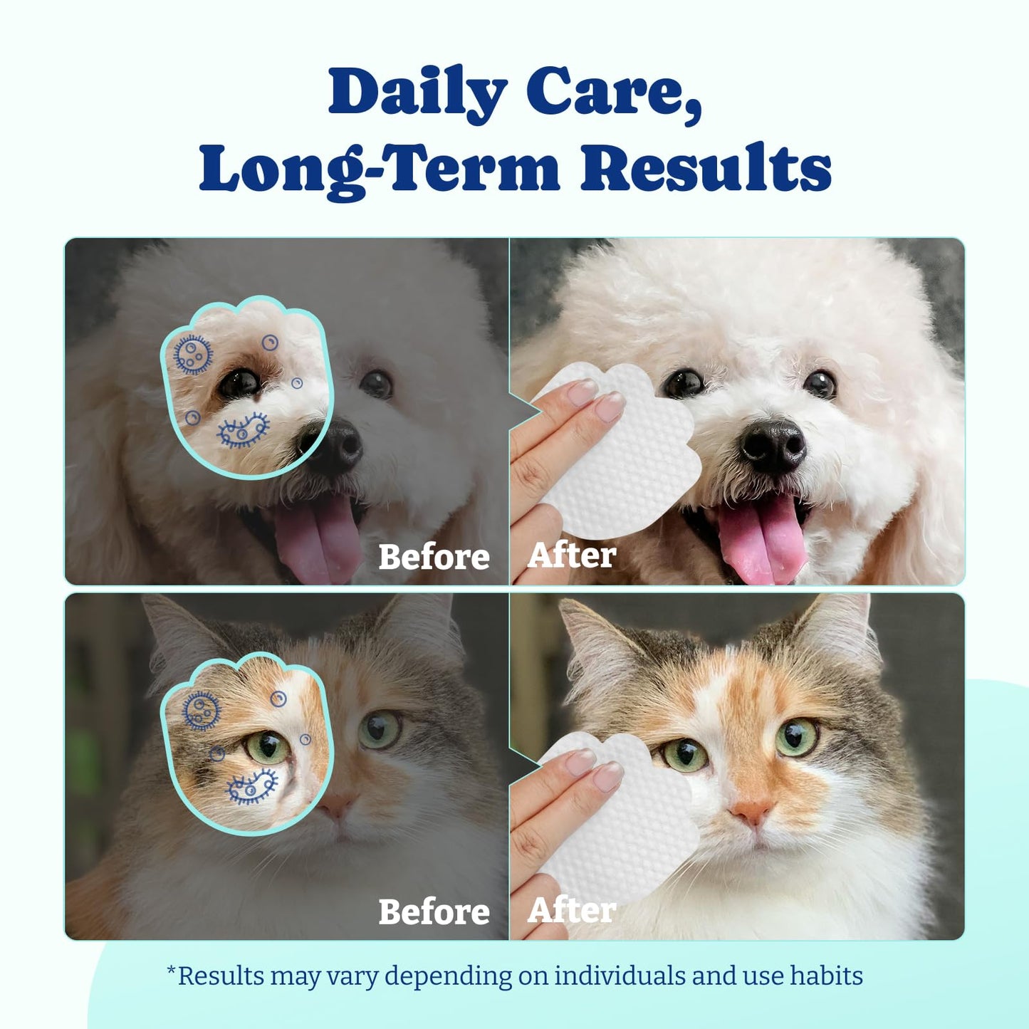 犬用涙やけ除去シート（生分解性）120枚入り