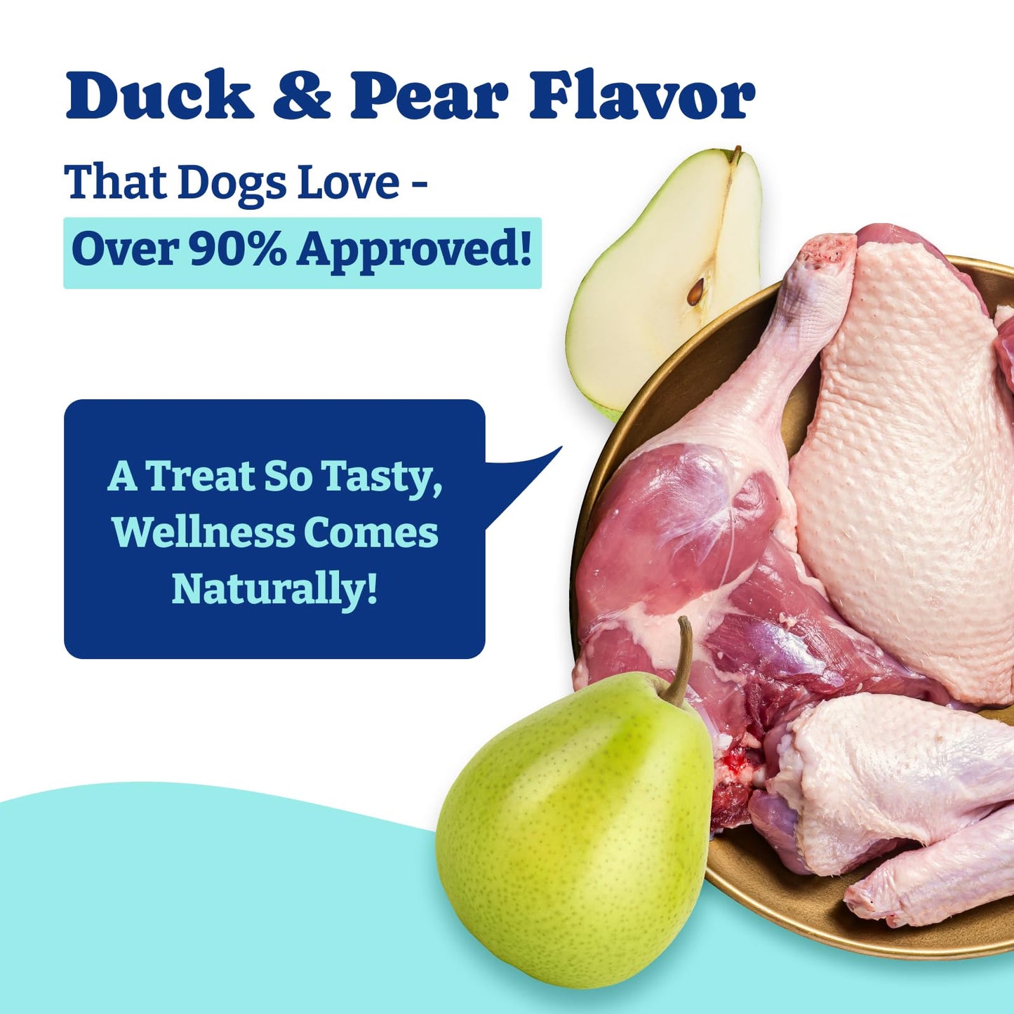 犬用アイサプリメント - ソフトチュアブル120粒、犬用アイビタミン - ダック＆洋ナシ風味