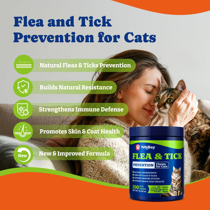 猫用ノミ・ダニ予防 - 2種類のフレーバー、ソフトチュー200個