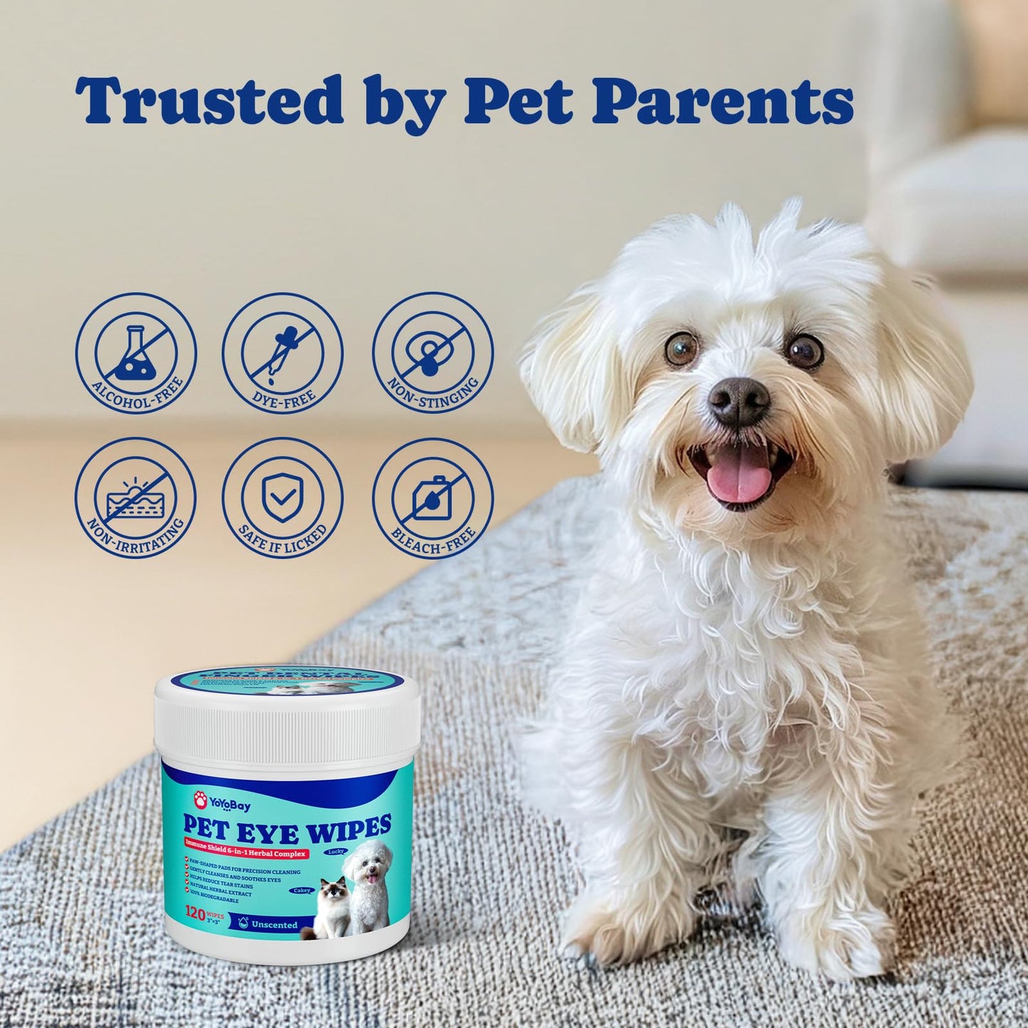 犬用涙やけ除去シート（生分解性）120枚入り