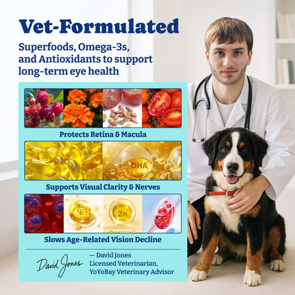 犬用アイサプリメント - ソフトチュアブル120粒、犬用アイビタミン - ダック＆洋ナシ風味