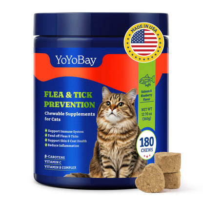 猫用ノミ・ダニ予防 - 2種類のフレーバー、ソフトチュー200個