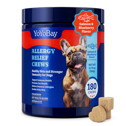 犬用アレルギー緩和チュー、ソフトチュー180個、3種類のフレーバー