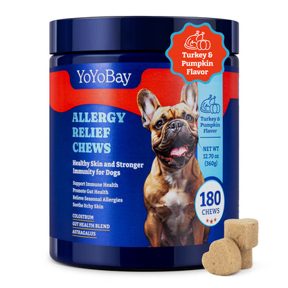 犬用アレルギー緩和チュー、ソフトチュー180個、3種類のフレーバー