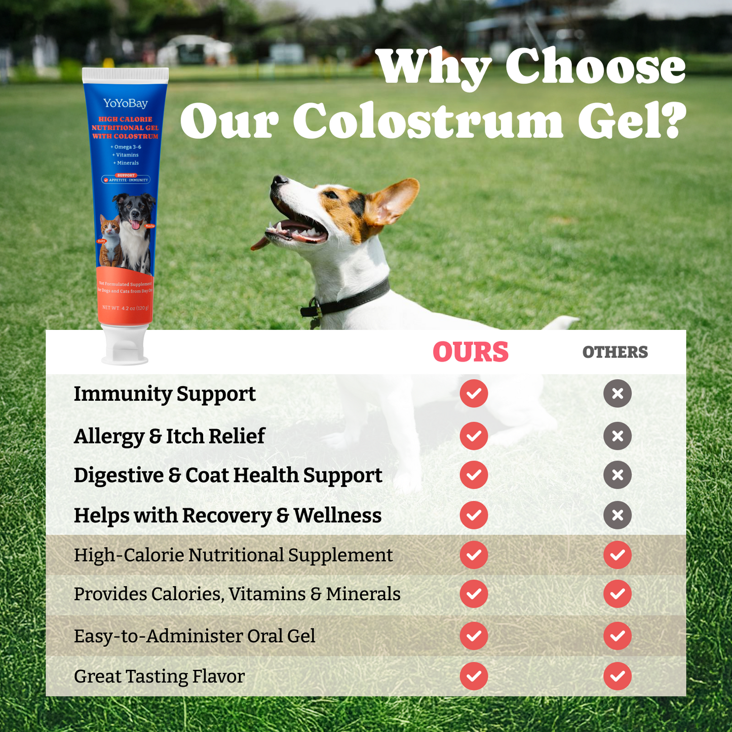 猫と犬のための牛初乳栄養ジェル