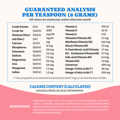 猫と犬のための牛初乳栄養ジェル